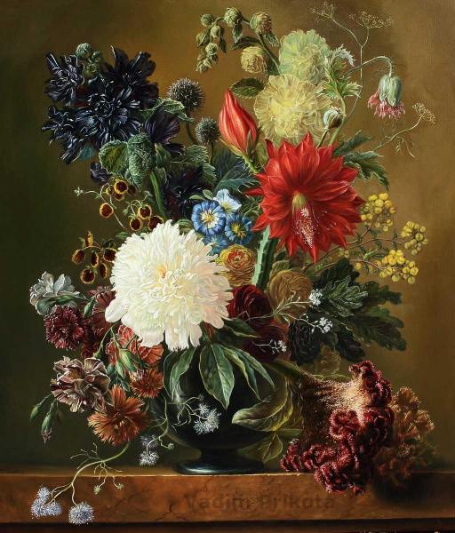 натюрморт, цветы, ваза, ван Ос, картина, маслом