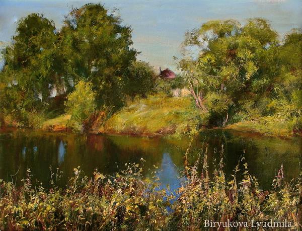 Evening, silence, pond, farm, the old house, willows, the childhood