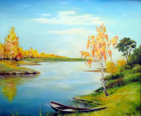река, осень, пейзаж, природа