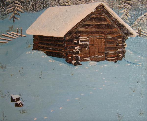 зима, зимний пейзаж, дом, деревенский домик, деревня, жилище, лес, зимний лес, природа, сугробы, забор.