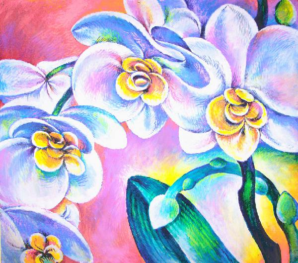 Орхидея, живопись, натюрморт, цветы