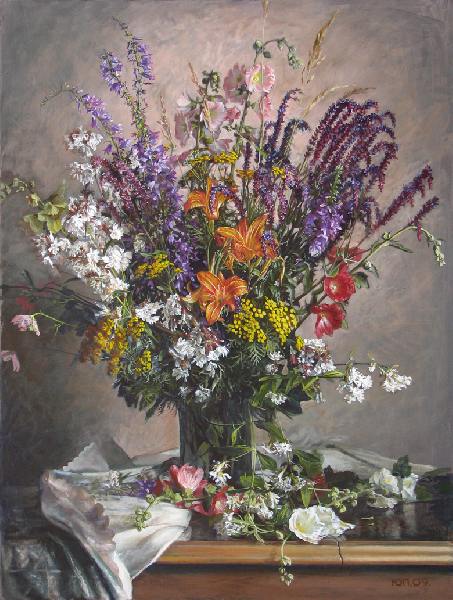 цветы,ваза,стол,скатерть