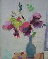Цветы в голубой вазе,1985 г.  