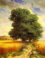 Landscape with Oak trees
