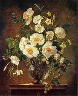 White flowers in a glass vase