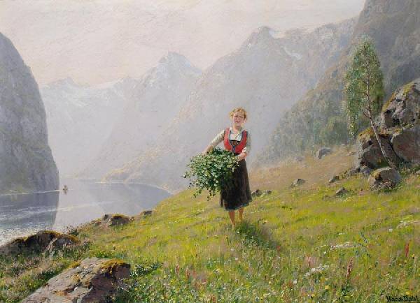 фьерд фьорд озеро дерево пейзаж альпы девушка женщина
