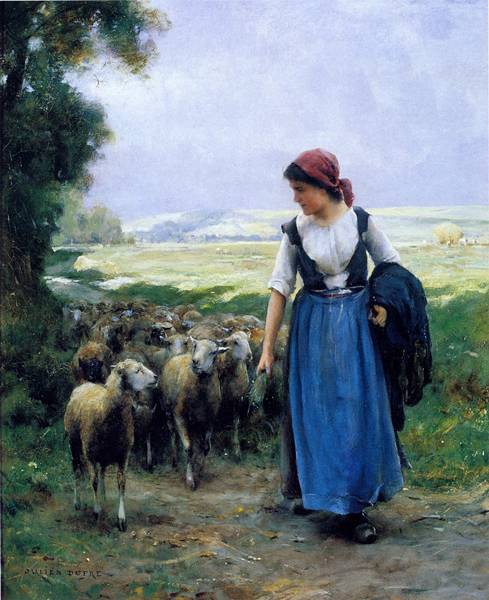 животные деревня дюпре дюпрэ пастушка овца

