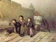Тройка. Ученики мастеровые везут воду, 1866