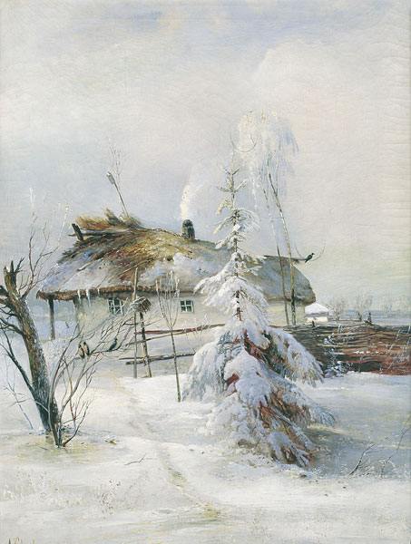 зима снег изба дом дерево украина ель плетень изгородь