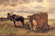 Крестьянка у сломанной телеги со льном, 1873