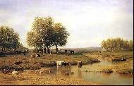 Стадо у реки в полдень, 1869