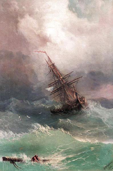 море волна корабль шторм