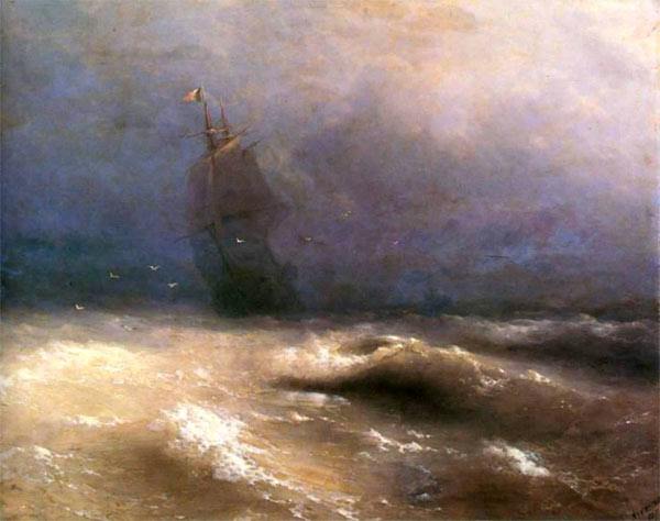 буря, море, корабль