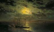 Лунная ночь на реке. 1870-е