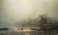Туман. Красный пруд в Москве осенью. 1871