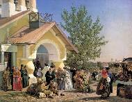 Выход из церкви в Пскове. 1864