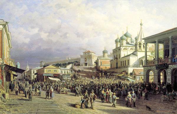 новгород народ россия храм церковь рынок