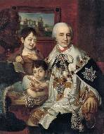 Портрет графа Григория Григорьевича Кушелева с детьми. 1801