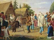 Скоморохи в деревне. 1857