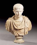 A bust of a Roman emperor