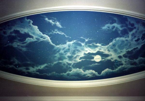 Роспись потолка, ночное небо
