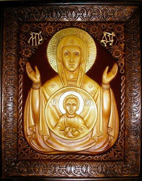 деревянная икона ,православная деревянная икона, Икона Знамение.