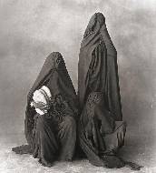 Three Rissani women with bread, Morocco, 1971